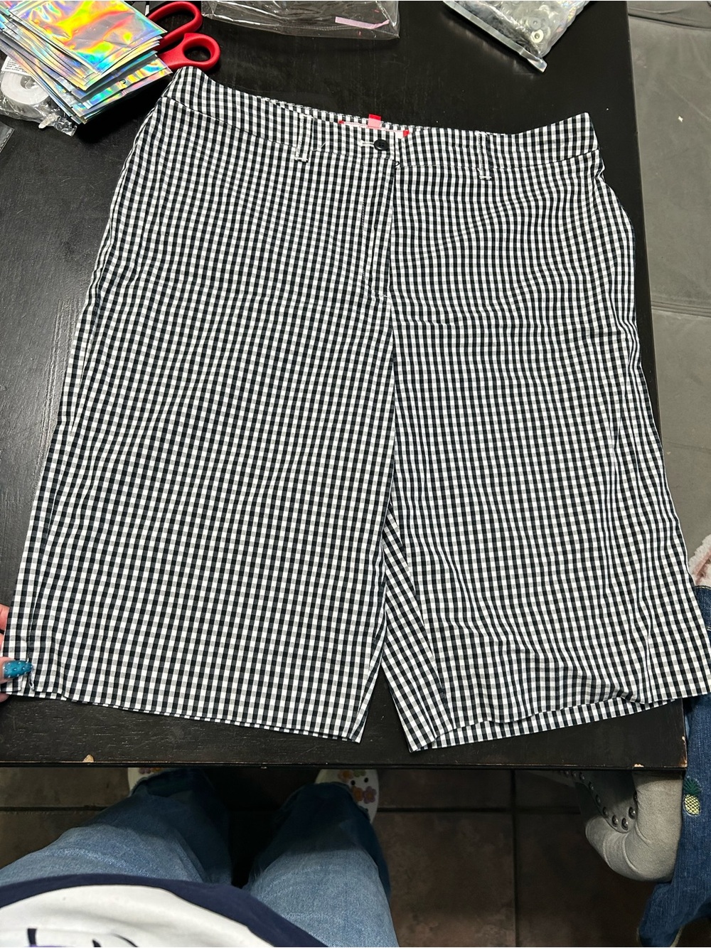 Black & White Gingham Shorts